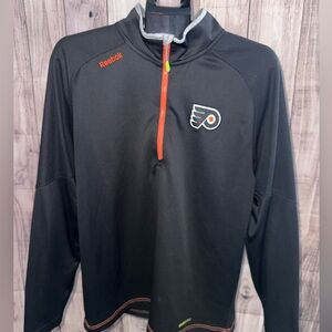 Reebok NHL Philadelphia Flyers Quarter Zip Pullover  | size L |